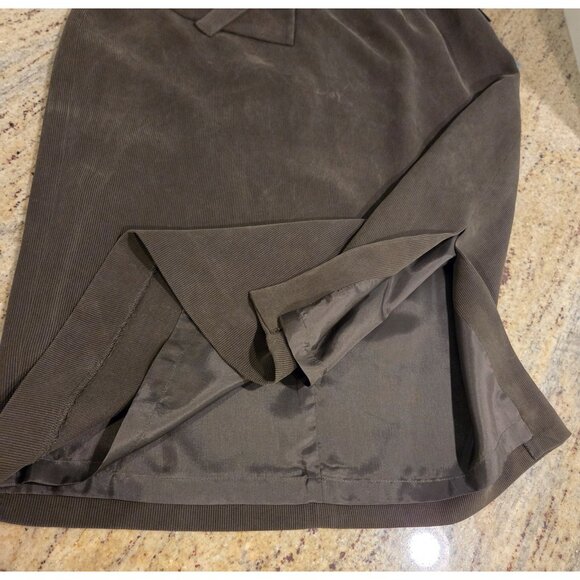 Lot Kasper Women Sz 12 100% Silk Green Skirt Pouch & Norton Floral Blouse Brown - Picture 6 of 16